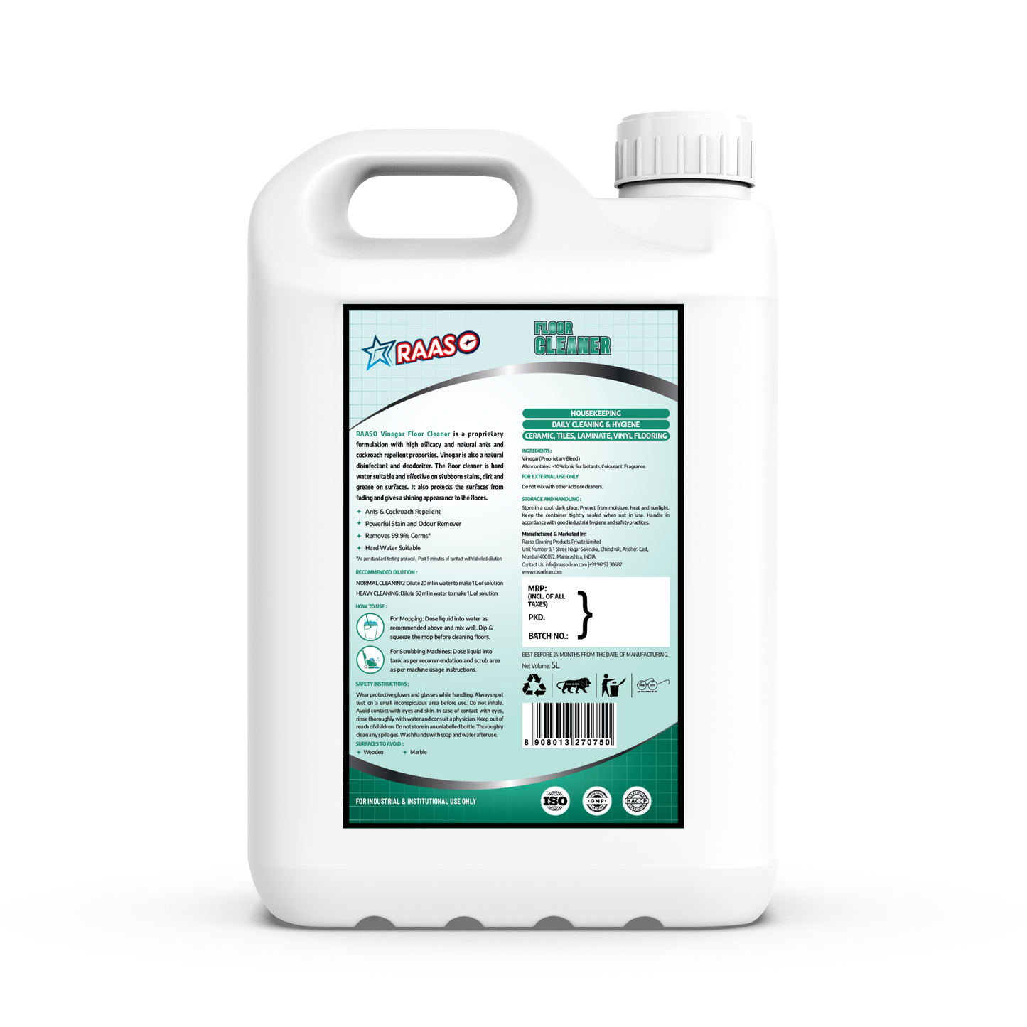 RAASO Floor Cleaner, Bouquet, 5L