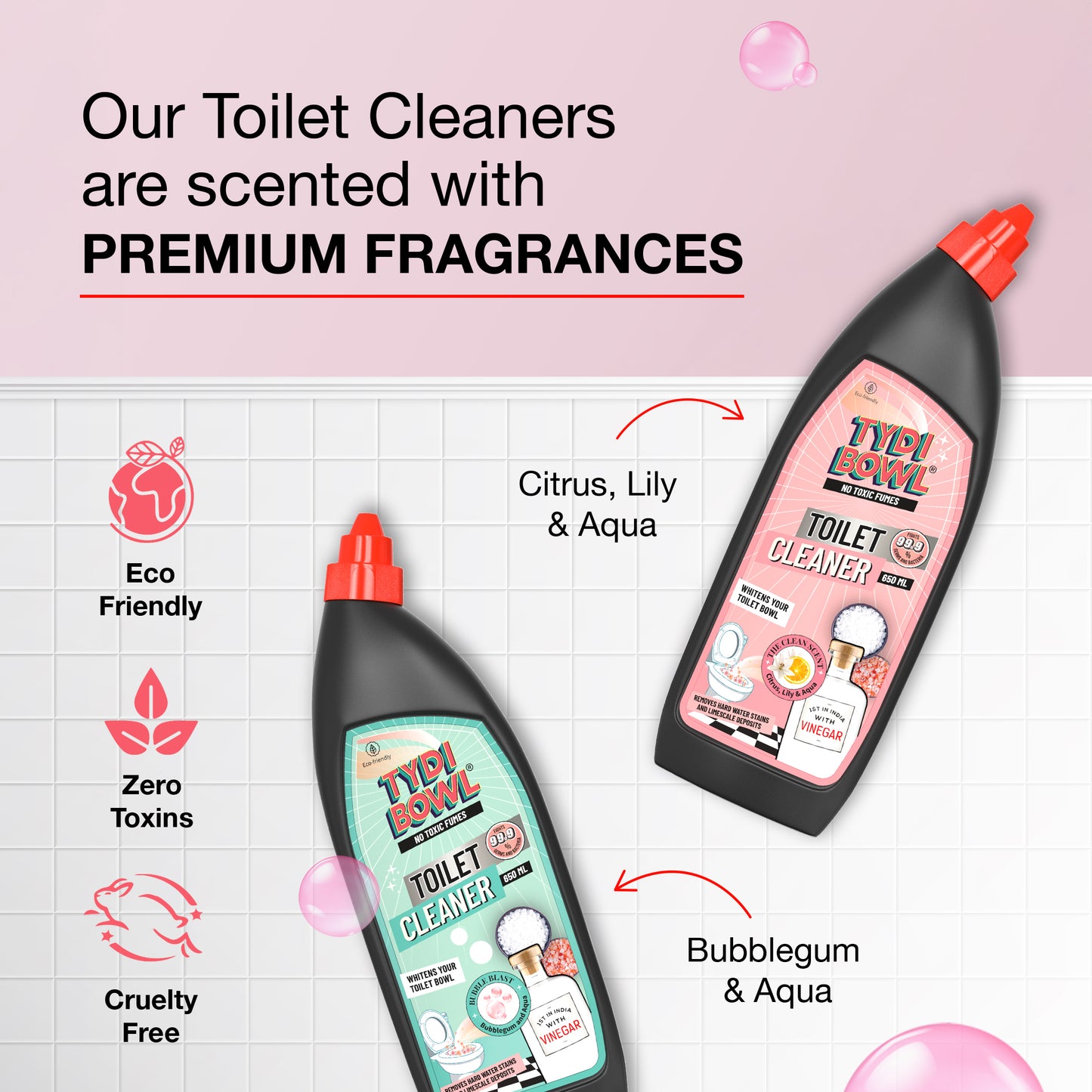 TYDI BOWL® Toilet Bowl Cleaner Liquid, BubbleBlast, 650 ml