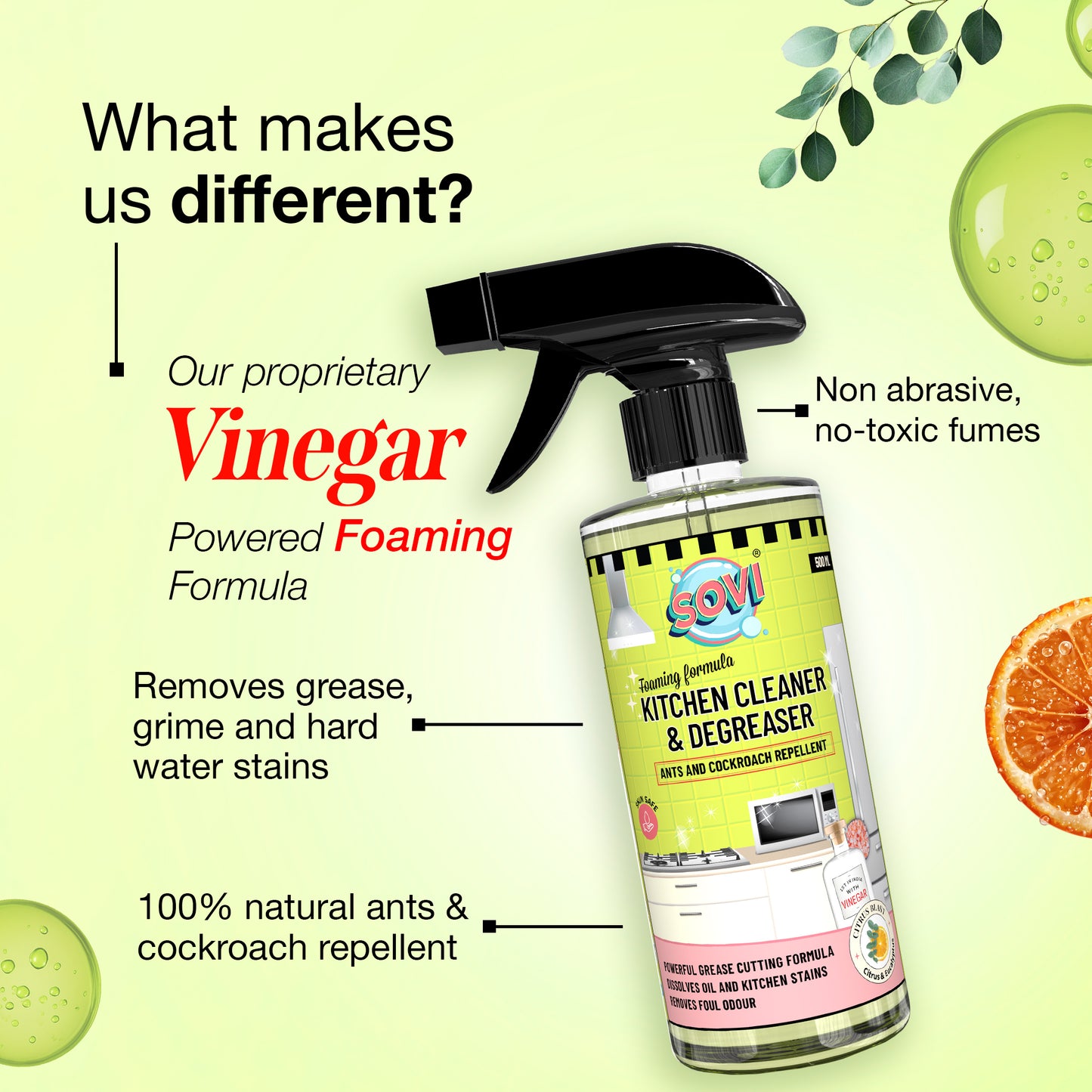 SOVI® Kitchen Cleaner & Degreaser, Citrus, 500 ml