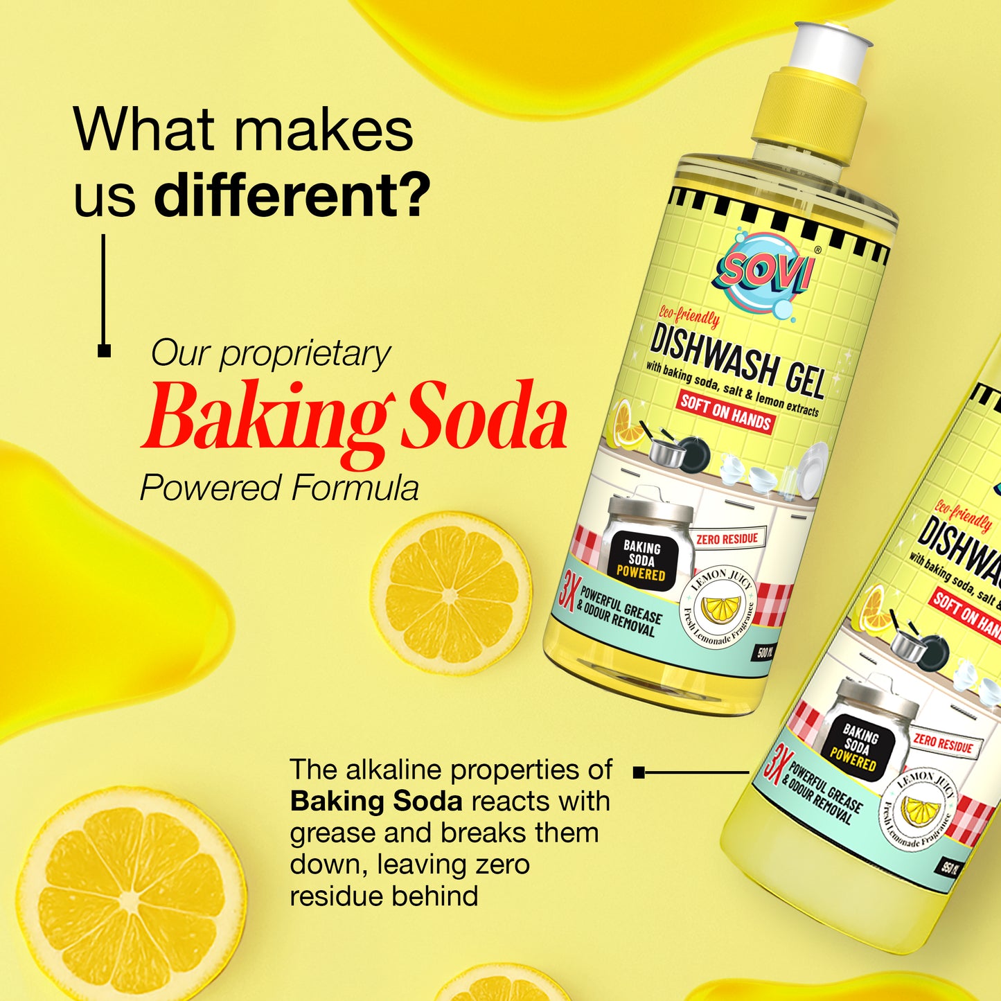 SOVI® Dishwash Liquid, Lemon Juicy, 950 ml