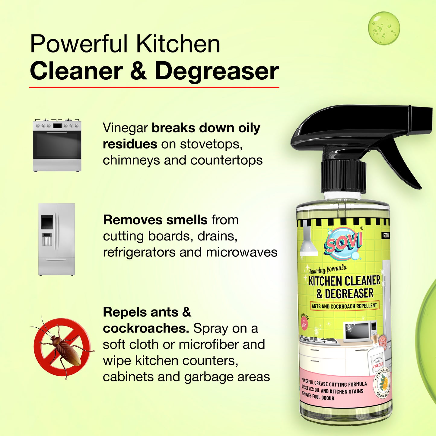 SOVI® Kitchen Cleaner & Degreaser, Citrus, 500 ml