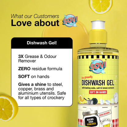 SOVI® Dishwash Liquid, Lemon Juicy, 950 ml