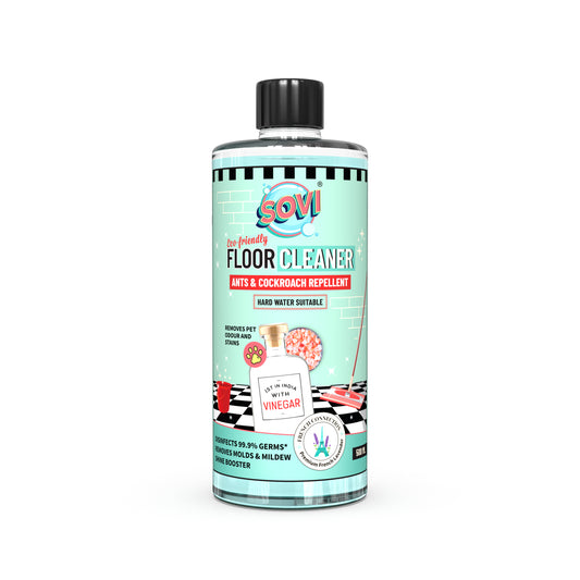 SOVI® India's 1st Vinegar Powered Floor Cleaner, Ants & Cockroach Repellent, French Lavender, 500 ml