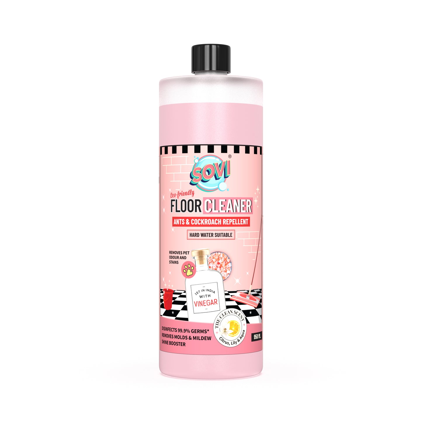 SOVI® Floor Cleaner, Citrus, Lilly & Aqua, 950 ml
