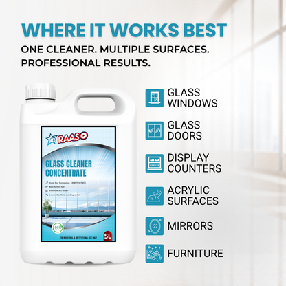 RAASO Scented Glass Cleaner, Fresh Fragrance, 5L